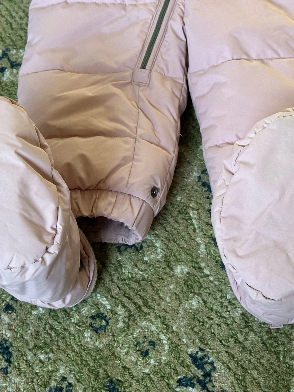 Deux par Deux | Puffy One Piece Baby Snowsuit in Dusty Pink
